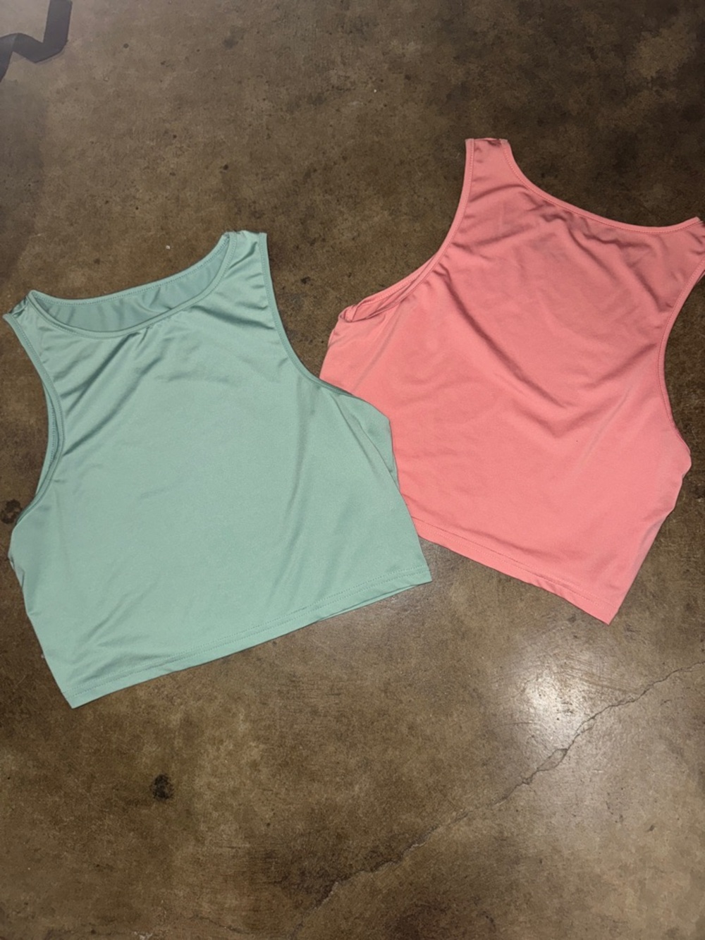 Women’s Cropped Tank Top - Pink and Mint